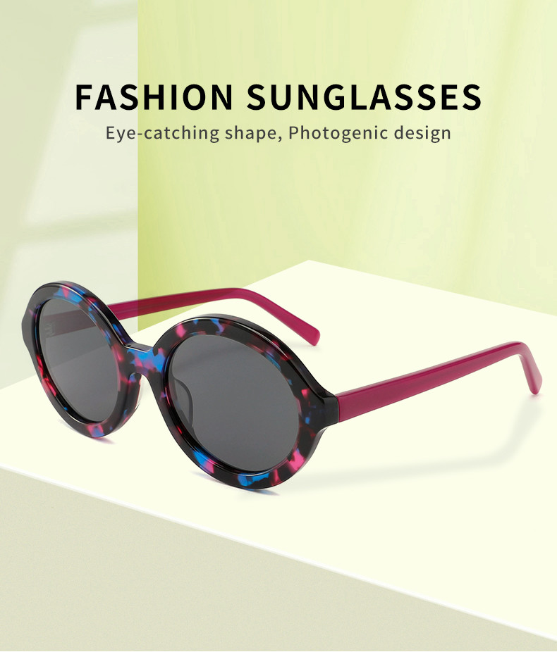 Circle UV Rays Protection Glasses CE Acetate Unisex Shades UVA UVB Blocking
