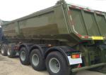 Construction Business Semi Trailer Truck , 3Axles Tipping Trailer Truck High