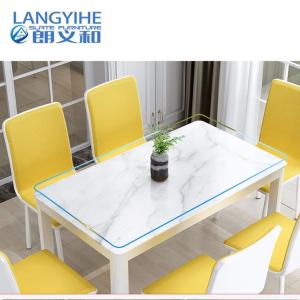 Quality Nordic Marbled Tempered Glass Dining Table And Chair Combination wholesale