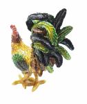 Pretty Cock metal jewelry box Rooster enamel treasure trinket box