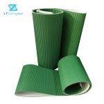 Corrugated Cardboard Green PVC Inclining Conveyor Belt For Auto Basket Stacker