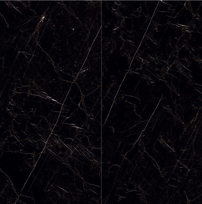 Polished Black Bathroom 3200*1600mm Ceramic Floor Tiles