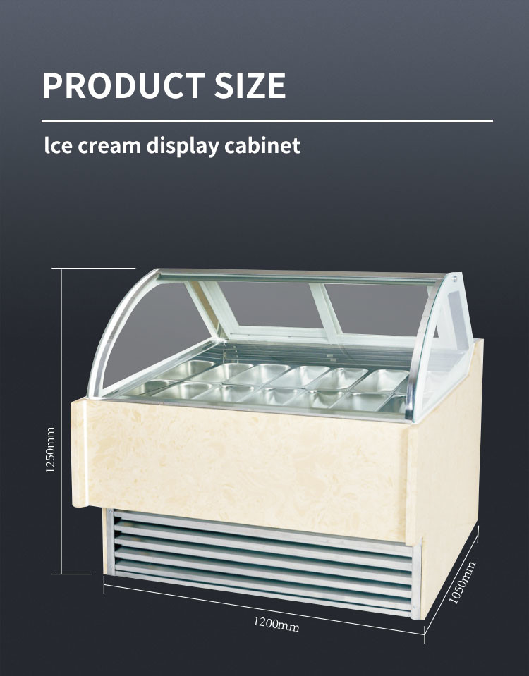 R404 Ice Cream Cone Display Cabinet Baked Pastry Ice Cream Dipping Case Stand Alone