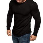 Manufacturer Fashionable Spandex Polyester Long Sleeve Muscle Slim Blank Men T