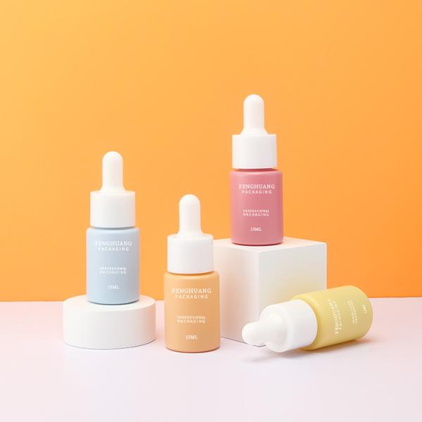 OEM 15ml Serum Dropper Bottles Colorful Vials Skincare Packaging Glass Dropper