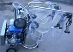 Diesel Engine Double Bucket Cow Milking Machine With Electric Motor / Pulsator