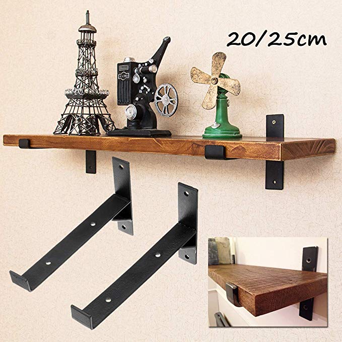 Floating Wall Shelf Bracket Heavy Duty L Shaped Metal Bracket with Powder Coat Finish