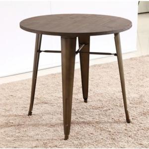 Quality YLX-1021 Wood Round Table with Steel Leg for Restaurant wholesale