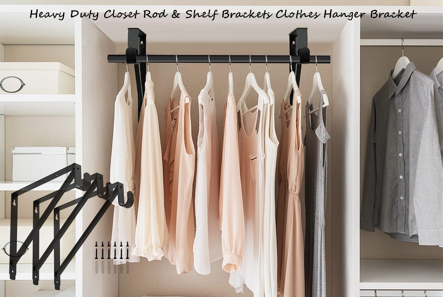 Triangle Bracket Sturdy Support for Your Adjustable Closet Shelves and Rod Bracket