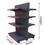 Double Sided Heavy Duty Metal Used Supermarket Shelves