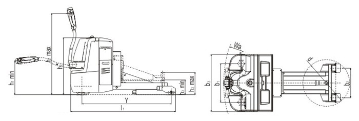 Pedestrian Electric Tow Truck Walking Type Emergency Braking For Textile Factory