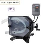 RS485 or RS232 communication industrial peristaltic pump with max flow rate 40