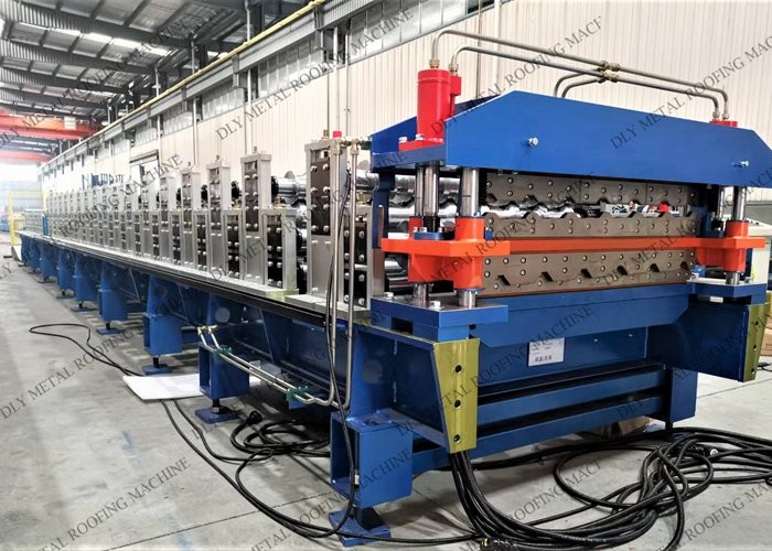 12000kg Plc 80mm Double Layer Roll Forming Machine For Metal Roofing