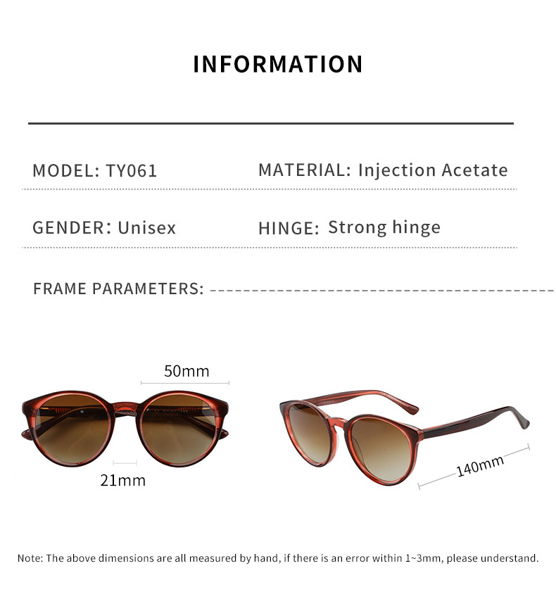 UV400 Lens Retro Round Acetate Sunglasses 4 Color OEM For Women Men