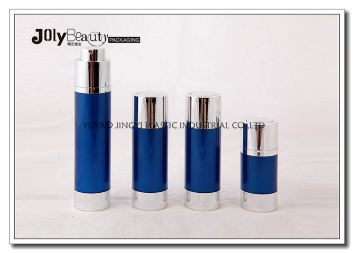 Custom Bright Silver Plating 30ml Airless Pump Bottle Can Rotate