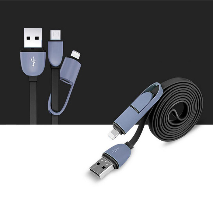 Micro Sync Charge Cable 8 Pin 2 In 1 Abrasion Resistant For IPhone 5 6 6s 7 7plus
