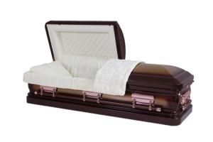 Quality Almond Velvet Interior Metal Casket 18Gauge In Gold Brush Heritage Bronze Finish​ MC08 wholesale