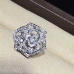 Piaget brand jewelry Rose ring in 18K white gold set with 143 brilliant-cut