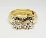 Fashion bowknot Crystal Bracelet Bangle for Women Gold Silver Color Wedding