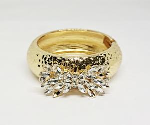 Quality Fashion bowknot Crystal Bracelet Bangle for Women Gold Silver Color Wedding Bracelets &amp; Bangles Jewelry wholesale