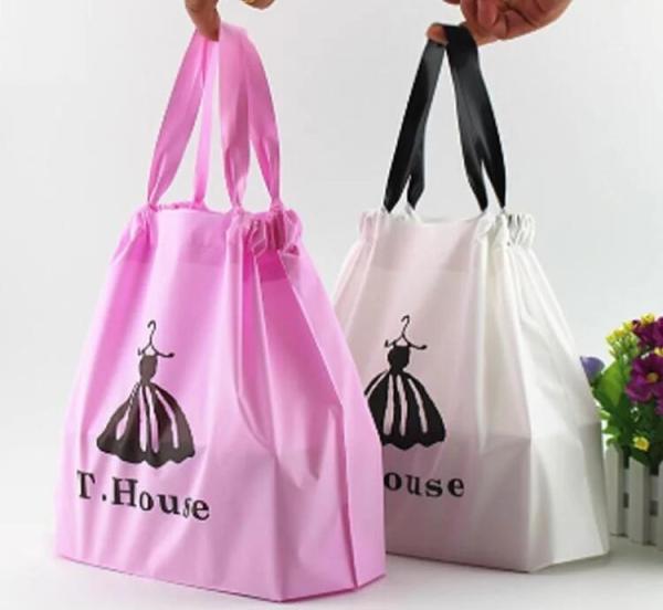 Cloth Packaging, Apparel Bags, Merchandise Pink and Purple Thick Plastic PVC