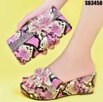 Supoo Brown Italian Ladies Shoes and Matching Bags for African High Heel Bridal