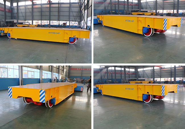80 Ton Chemical Plant Motorized Transfer Trolley With Steel Plate for Logistics