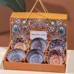 Dinnerware Type Bowls Bohemian Ceramic Bowl Set Kitchen Dinnerware Plate Gift