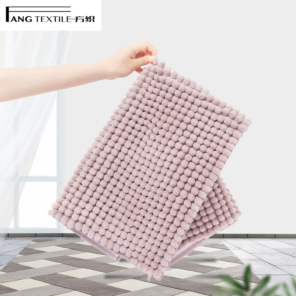 TPR Bottom Ultra Thick Chenille Bath Mat Runner with high breathability
