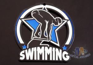 Quality Soft Enamel Custom Zinc Alloy Metal Swimming Glow In The Dark Medals For Races wholesale