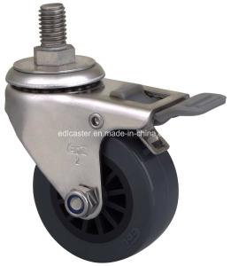 Quality Brake With Brake Grey Color Application Caster Stainless 2&quot; 40kg Threaded PU S2642-73 wholesale