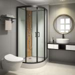 900*900*2150mmCustom Quadrant Sliding Door Shower Cubicles ,bamboo,low white