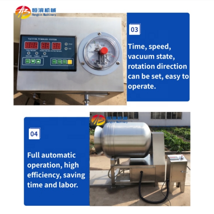380V/220V Meat Tumbler for Automatic Vacuum Marinating of Fish Beef Mutton and Chicken