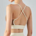 Color contrast sports bra shockproof Female Yoga vest bra with bra pad