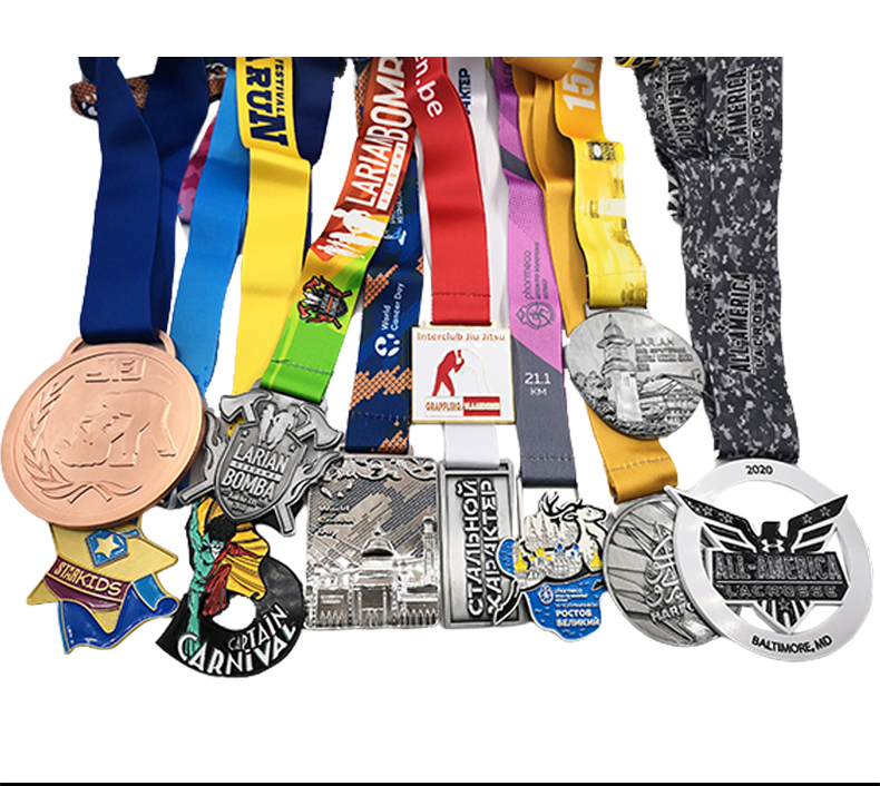 Custom Hanging Metal Sports Medal Soft Hard Enamel Carnival Medal With Ribbon