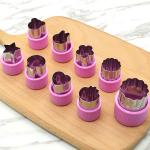 9 Pieces Kids Cartoon Mini Animals Shapes Fruit And Cookie Stamps Mold Vegetable