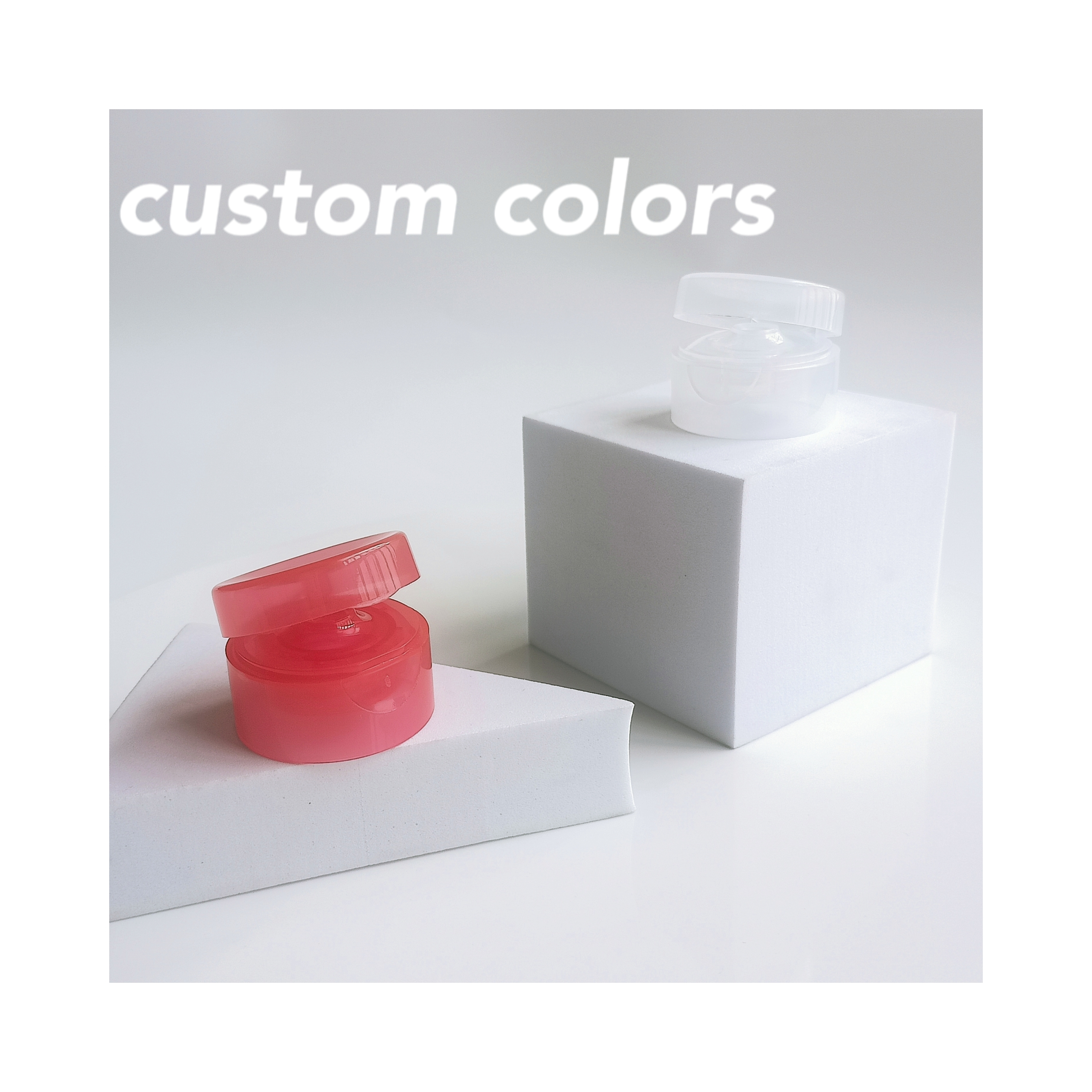Bottles 22mm Transparent Cylindrical Double Wall Plastic Flip Cap for Customized Color