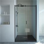 black Stainless Sliding 6mm Tempered Glass Shower Door1200X1950mm