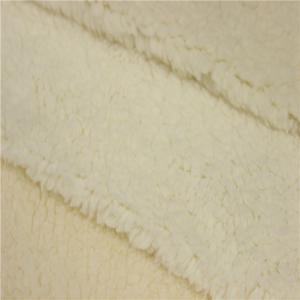 Quality Polyester Grey Faux Sherpa Fleece Fabric 220gsm For Blankets wholesale