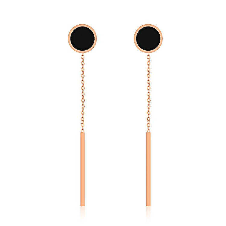 Marlary Stainless Steel Rose Gold Fashion Women's Earrings Extra Long Stud Earrings With Price
