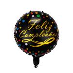 Spanish Happy Birthday Round Hexagonal Aluminum Film Balloons 18 Inch