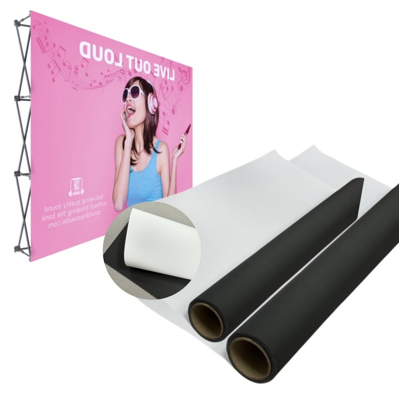 Direct Inkjet Backdrop Textile 260gsm Black Back B1 Flame Retardant Cloth Roll
