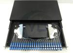 Standard Metal Sliding Tray Fiber Optic 19” Patch Panel 12 / 24 Port Fiber