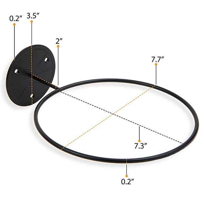 Powder Coated Steel Ball Holder Wall Mount Display Rack Storage for Soccer and Basketball