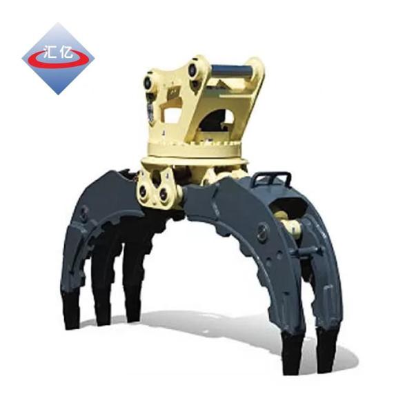 Hydraulic Excavator Rotating Grapple , Rotatable Wood Grapple For Excavator