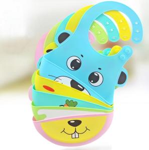 Quality Non Toxic Baby Tableware 75g Silicone Feeding Bib Adjustment wholesale