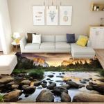 3D Lavender Tulip Pattern Household Bedroom Living Room Floor Carpet Special