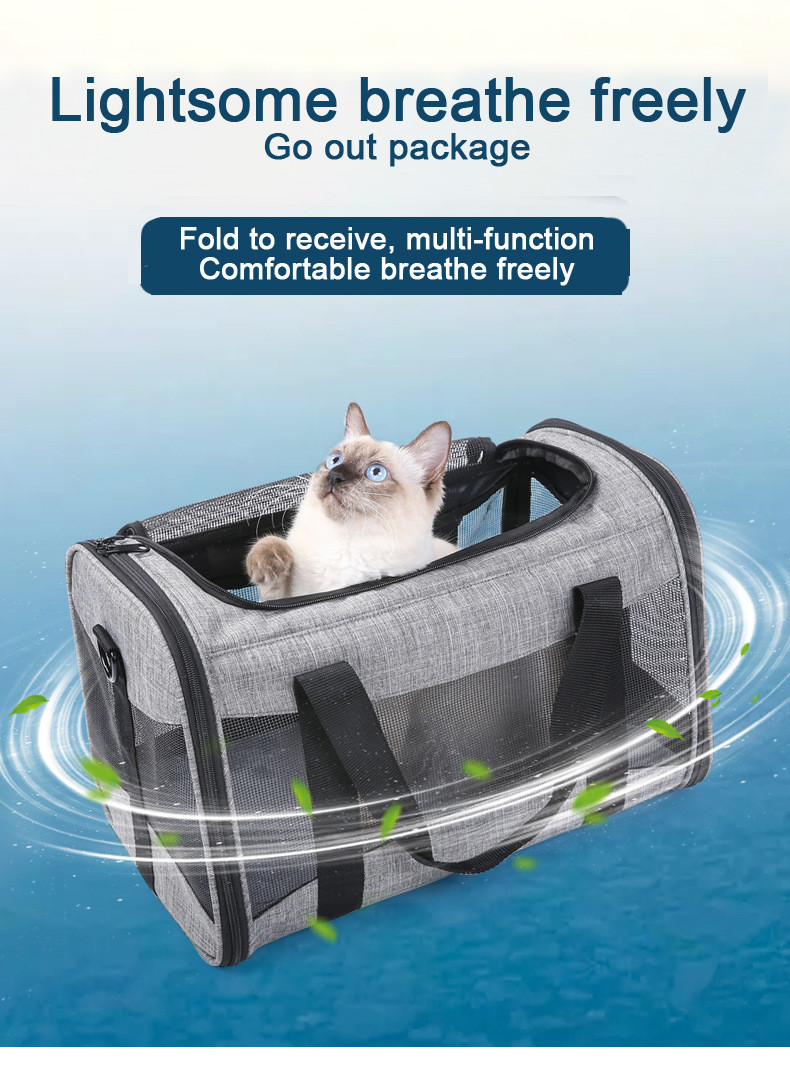 Cat Dog Shoulder Portable Pet Travel Carrier Package 5 Grid Ventilation