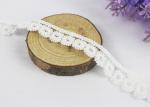 Flower Water Soluble Polyester Lace Trim , Milk Silk White Lace Ribbon By The