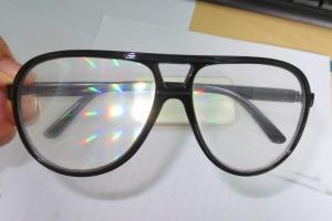 Quality Clear Lens Plastic Diffraction Glasses With Black Frame For Travel Site wholesale